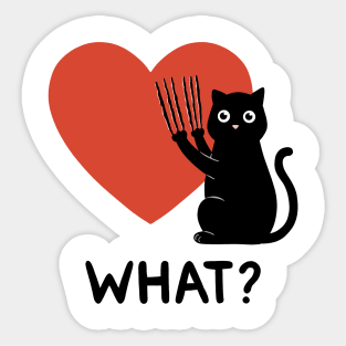 Cat and heart Sticker